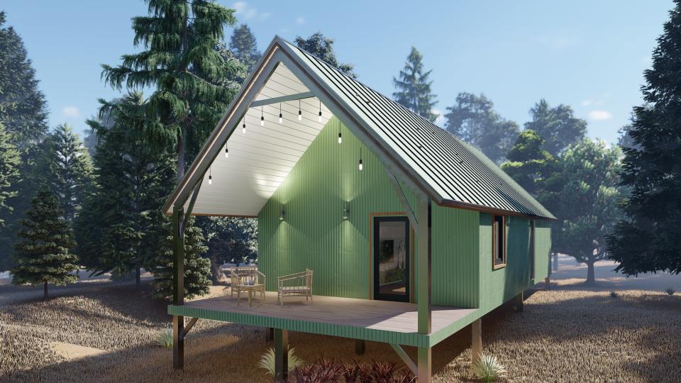 Modern galvanized steel cabins in Central City, Arizona, offering durable and stylish living solutions for residents
