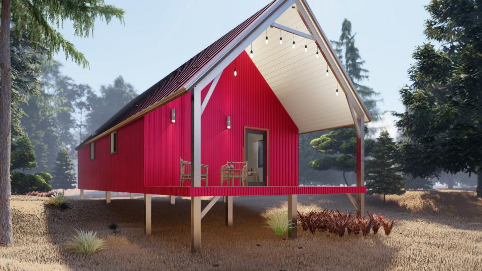 Stylish galvanized steel cabins in Chandler, Arizona, highlighting modern design and durability in unique outdoor living spaces