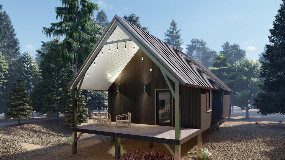 Stylish galvanized steel cabins in Deer Valley, Arizona, showcasing modern design and durability