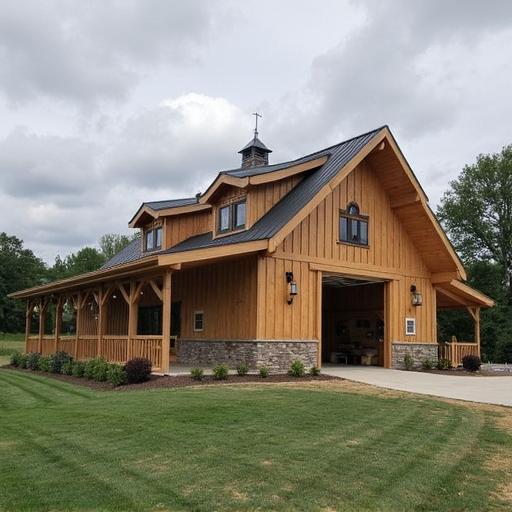 Infographic showing the average cost to build a barndominium across different states and designs.
